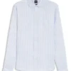 Regular-fit shirt in striped linen