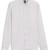 Regular-fit shirt in striped linen