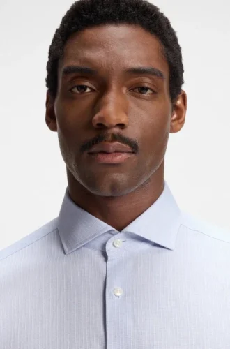 Regular-fit shirt in structured cotton