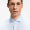 Regular-fit shirt in structured Italian-made cotton