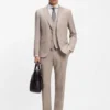 Regular-fit shirt in structured Italian-made cotton