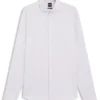 Regular-fit shirt in structured Italian-made cotton