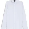 Regular-fit shirt in structured Italian-made cotton