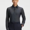 Regular-fit shirt in structured stretch jersey
