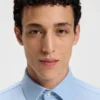 Regular-fit shirt in structured stretch jersey