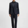 Regular-fit shirt in structured stretch jersey