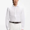Regular-fit shirt in washed linen