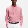 Regular-fit shirt in washed linen