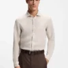 Regular-fit shirt in washed linen