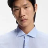 Regular-fit shirt in washed linen