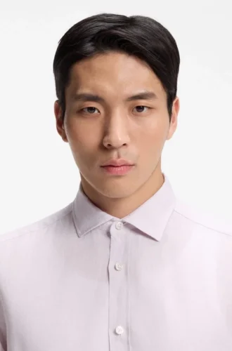 Regular-fit shirt in washed linen