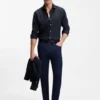 Regular-fit shirt in washed linen