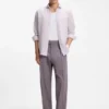 Regular-fit shirt in washed linen