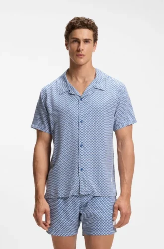 Regular-fit shirt with all-over print