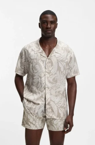 Regular-fit shirt with all-over print