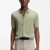 Regular-fit shirt with knitted structure