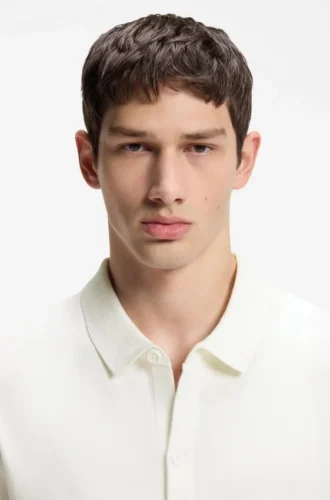 Regular-fit shirt with knitted structure
