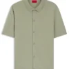 Regular-fit shirt with knitted structure