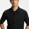 Regular-fit shirt with ribbed structure