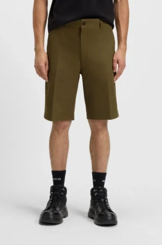 Regular-fit shorts in mercerised stretch cotton