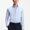 Regular-fit stretch-twill dress shirt