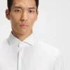 Regular-fit stretch-twill dress shirt