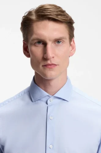 Regular-fit stretch-twill dress shirt