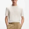 Regular-fit T-shirt in a mercerised cotton blend