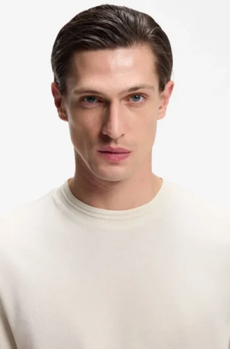 Regular-fit T-shirt in a mercerised cotton blend