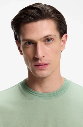 Regular-fit T-shirt in a mercerised cotton blend