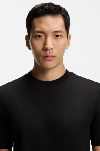 Regular-fit T-shirt in a mercerised cotton blend