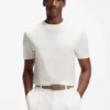 Regular-fit T-shirt in cotton with raised jacquard structure