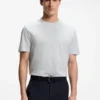 Regular-fit T-shirt in cotton with raised jacquard structure