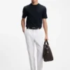 Regular-fit T-shirt in cotton with raised jacquard structure