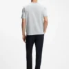 Regular-fit T-shirt in cotton with raised jacquard structure