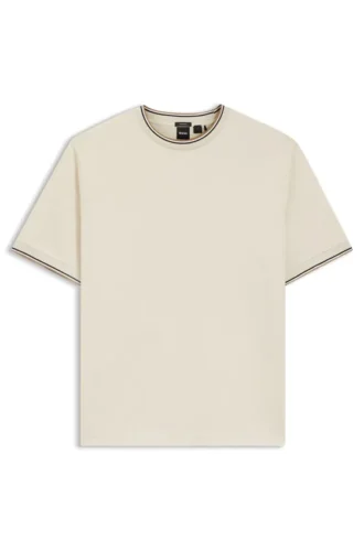 Regular-fit T-shirt in mercerised cotton