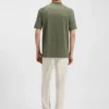Regular-fit T-shirt in mercerised stretch fabric