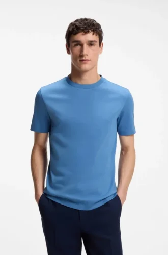 Regular-fit T-shirt in mercerized cotton