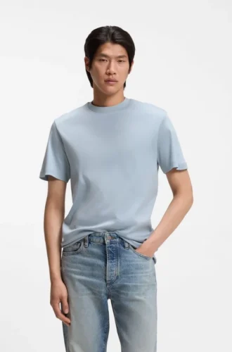 Regular-fit T-shirt in mercerized cotton
