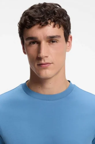 Regular-fit T-shirt in mercerized cotton