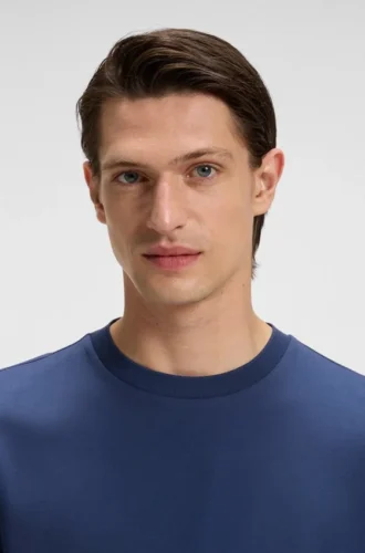Regular-fit T-shirt in mercerized cotton