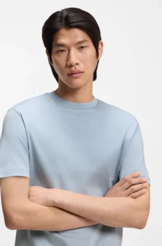 Regular-fit T-shirt in mercerized cotton
