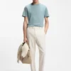 Regular-fit T-shirt in mercerized cotton