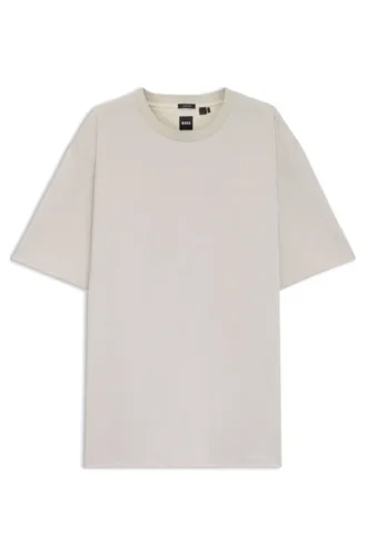 Regular-fit T-shirt in micro-patterned mercerized cotton