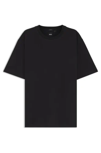Regular-fit T-shirt in micro-patterned mercerized cotton