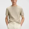 Regular-fit T-shirt in structured cotton