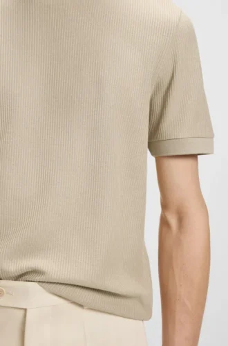 Regular-fit T-shirt in structured cotton