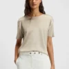 Regular-fit T-shirt with stretch-silk front