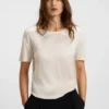 Regular-fit T-shirt with stretch-silk front
