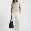 Regular-fit T-shirt with stretch-silk front